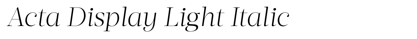 Acta Display Light Italic
